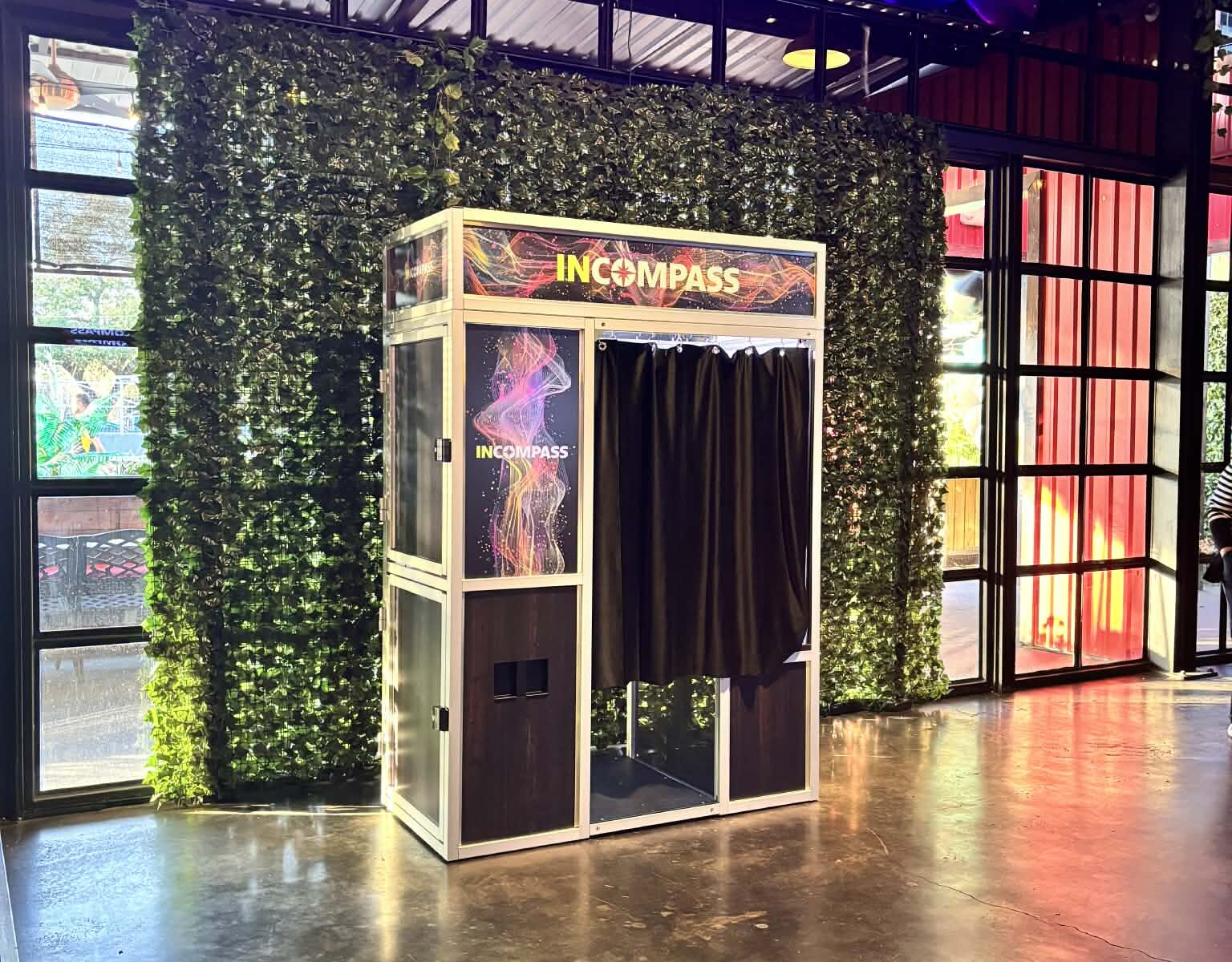 Modern branded photo booth activation for corporate events and trade shows.