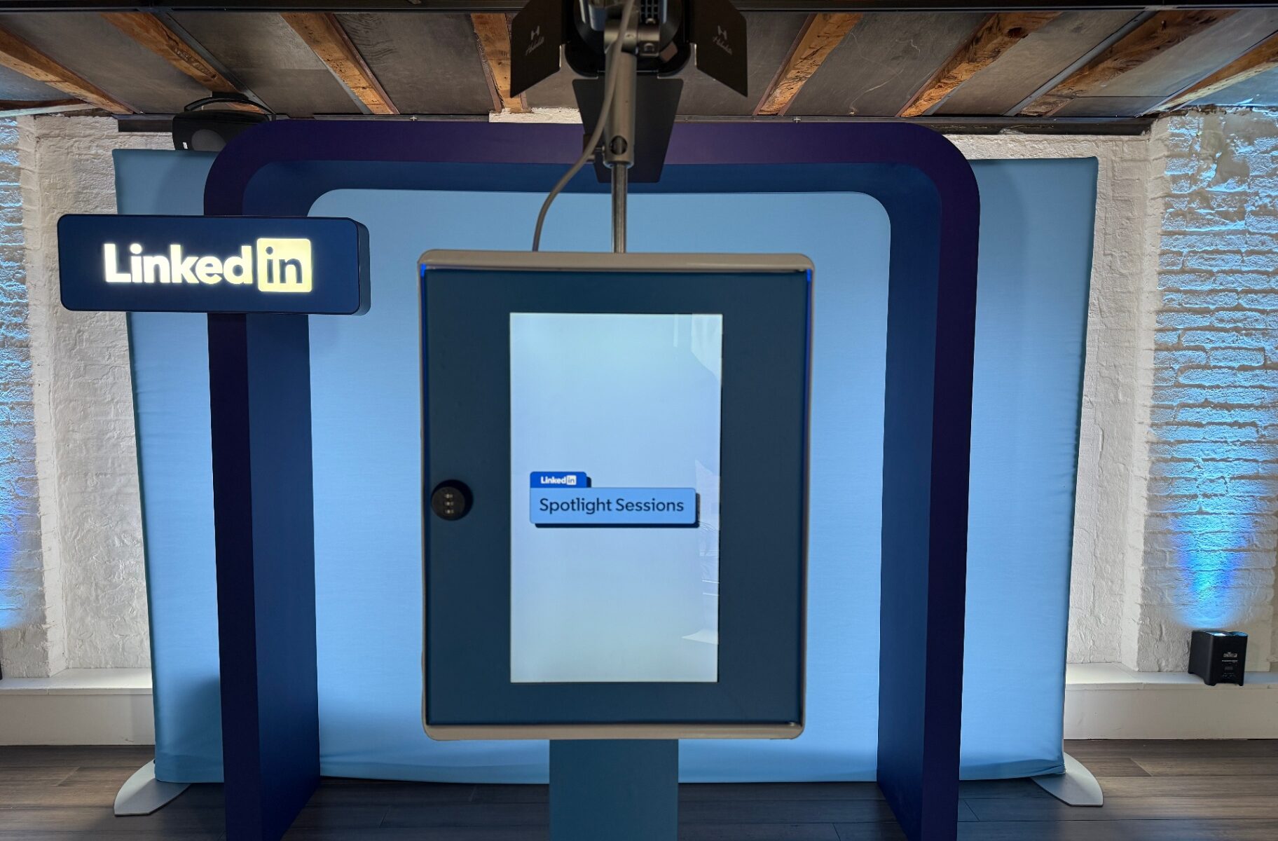 Modern photo booth setup for Los Angeles photo booth rental activations