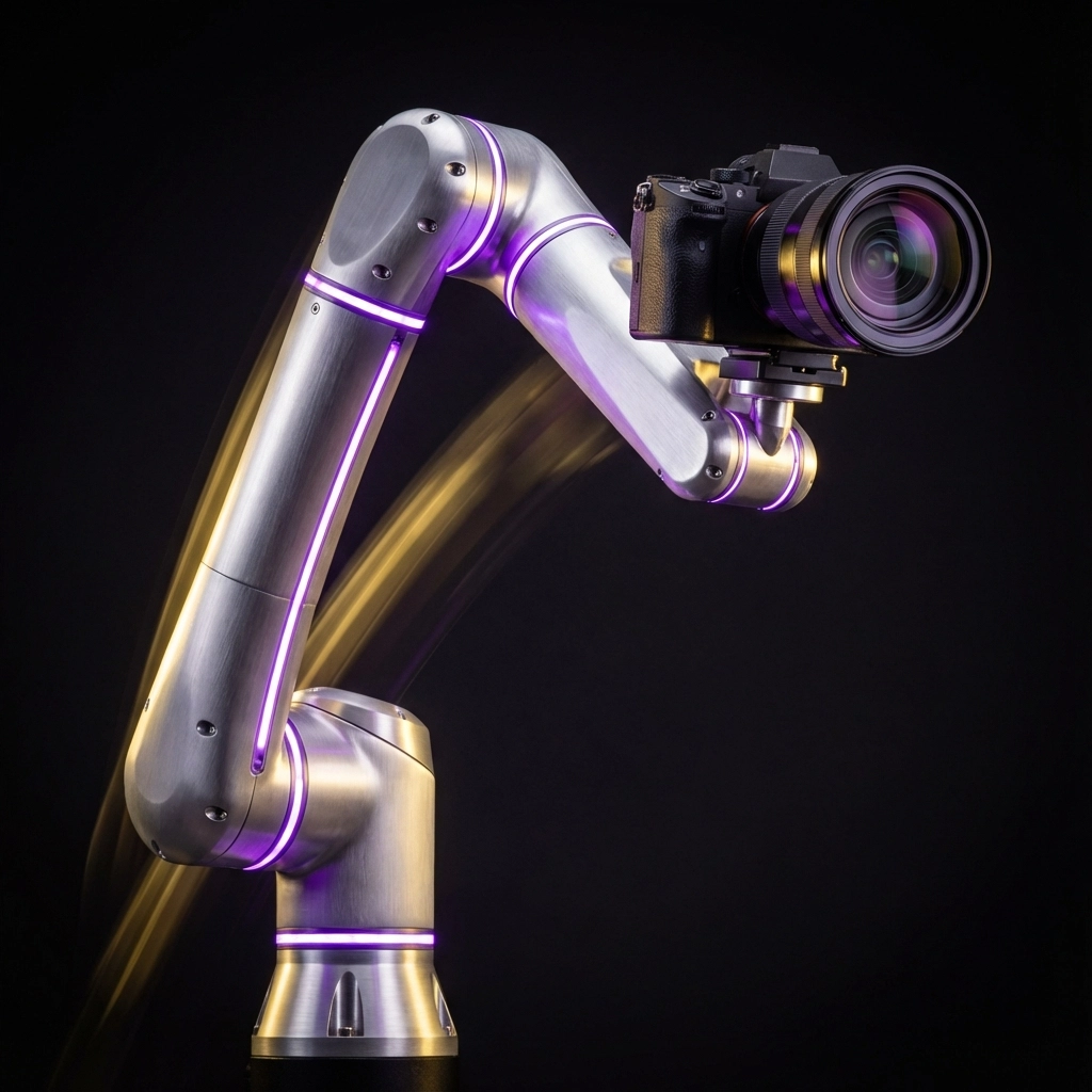 Glambot cinema robot arm with camera for event video capture